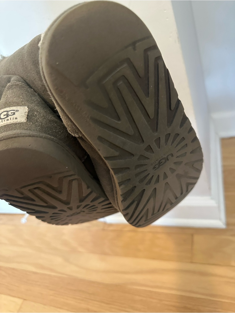 UGG Dark Gray Shearling-Lined Boots - Picture 4 of 5